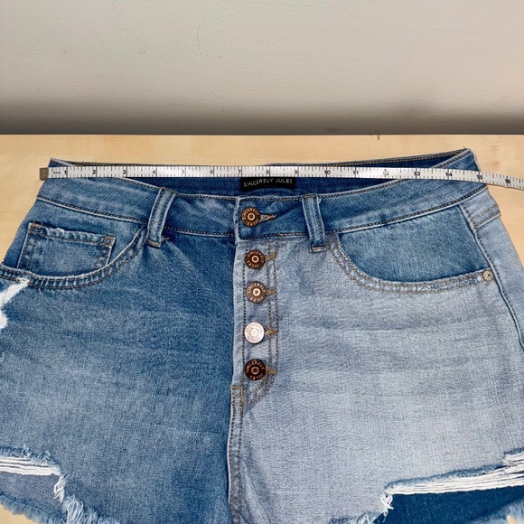 Sincerely Jules Jean Denim Shorts button-fly high rise five pocket  size… - Picture 8 of 13